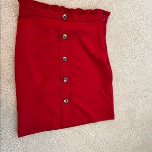 Red mini skirt